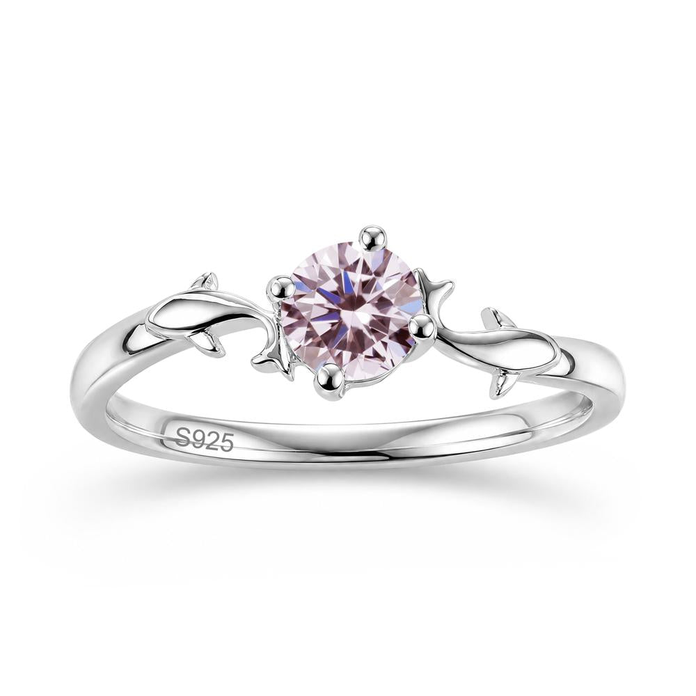 Solitaire Alexandrite Cute Fish Ring - LUO Jewelry #gemstone_Pink Cubic Zirconia