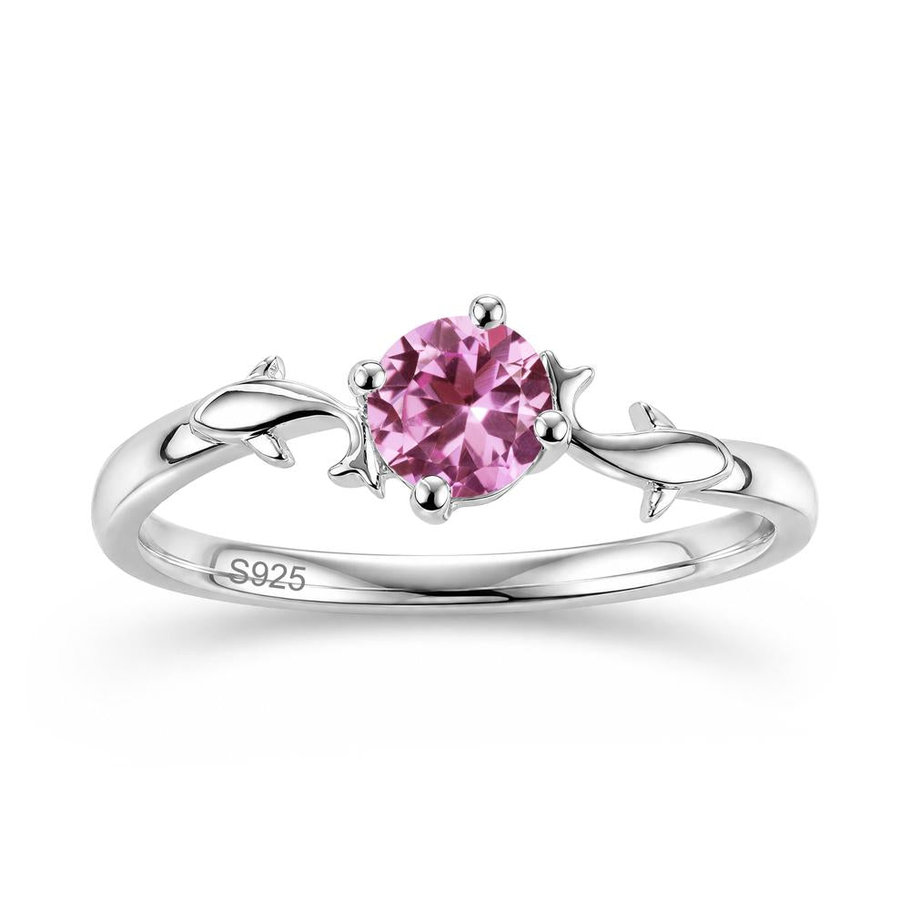 Solitaire Alexandrite Cute Fish Ring - LUO Jewelry #gemstone_Pink Sapphire