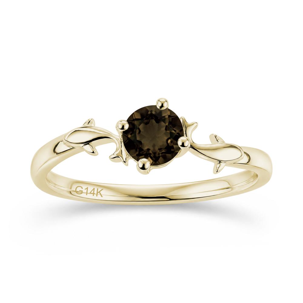 Solitaire Alexandrite Cute Fish Ring - LUO Jewelry #gemstone_Smoky Quartz