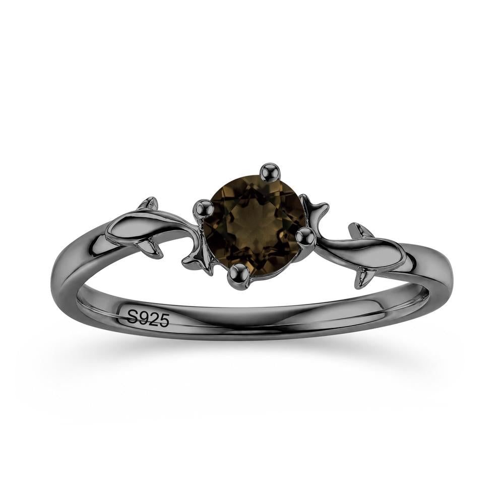 Solitaire Alexandrite Cute Fish Ring - LUO Jewelry #gemstone_Smoky Quartz