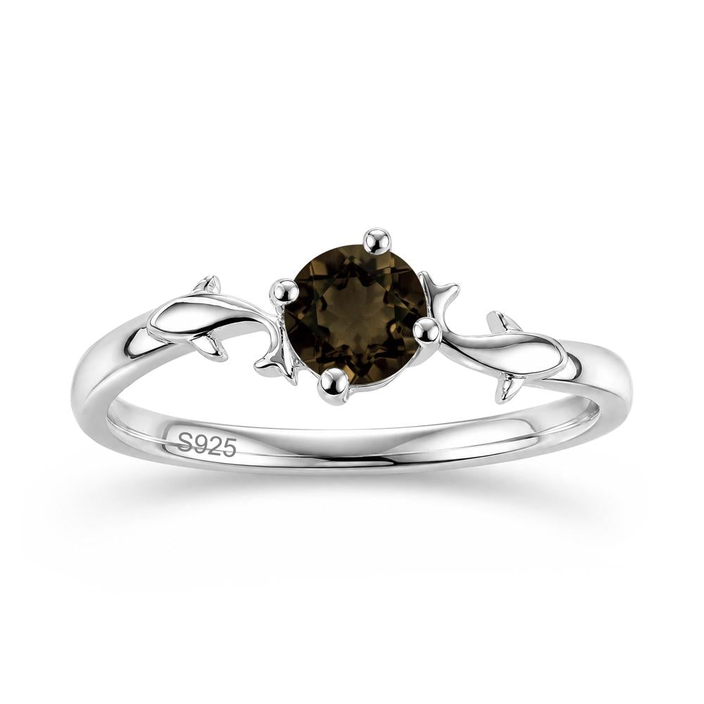 Solitaire Alexandrite Cute Fish Ring - LUO Jewelry #gemstone_Smoky Quartz