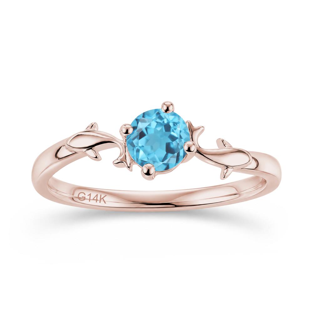 Solitaire Alexandrite Cute Fish Ring - LUO Jewelry #gemstone_Swiss Blue Topaz