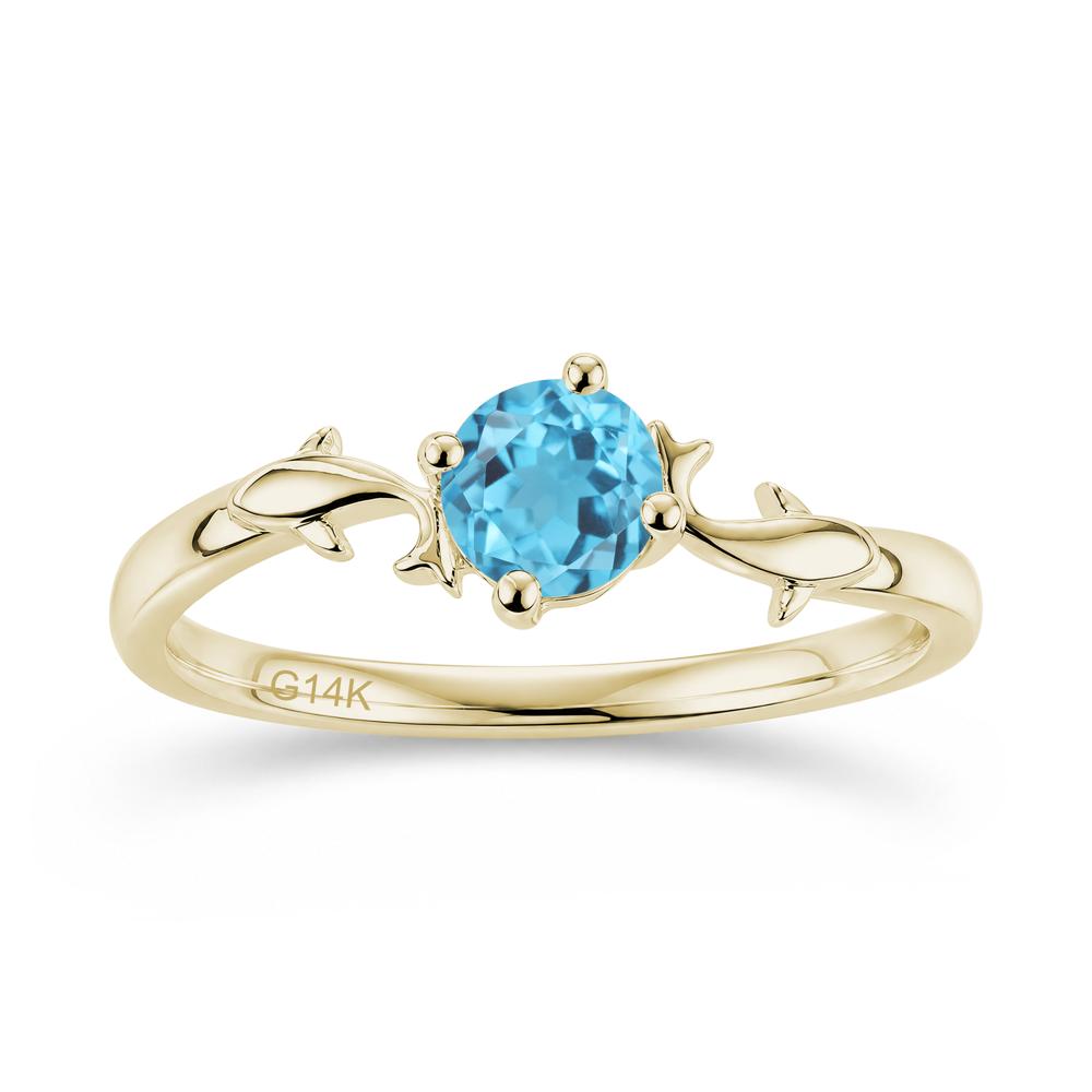 Solitaire Alexandrite Cute Fish Ring - LUO Jewelry #gemstone_Swiss Blue Topaz