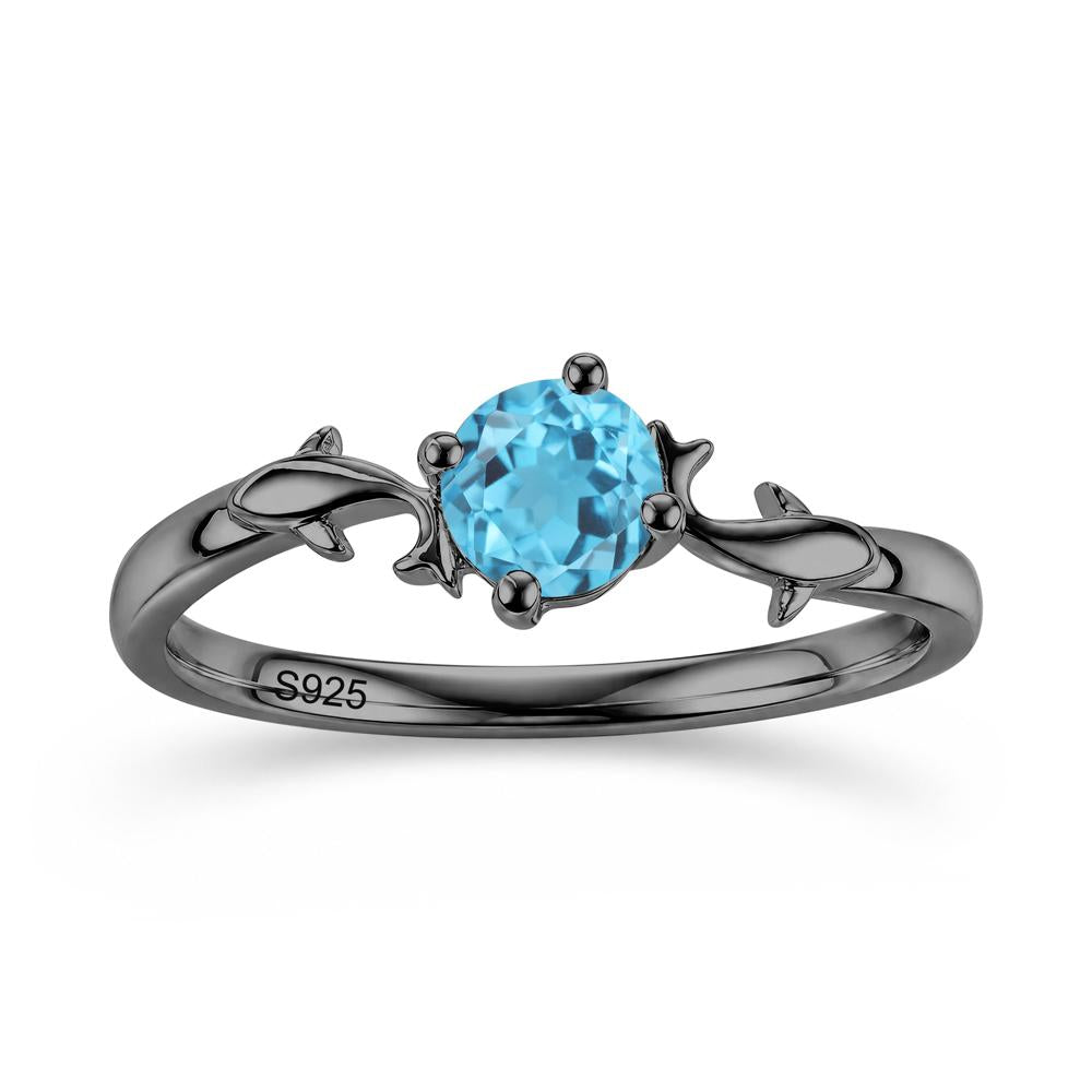 Solitaire Alexandrite Cute Fish Ring - LUO Jewelry #gemstone_Swiss Blue Topaz