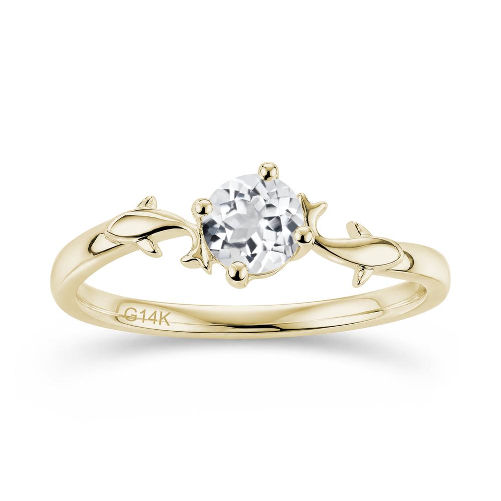 Solitaire Alexandrite Cute Fish Ring - LUO Jewelry #gemstone_White Topaz