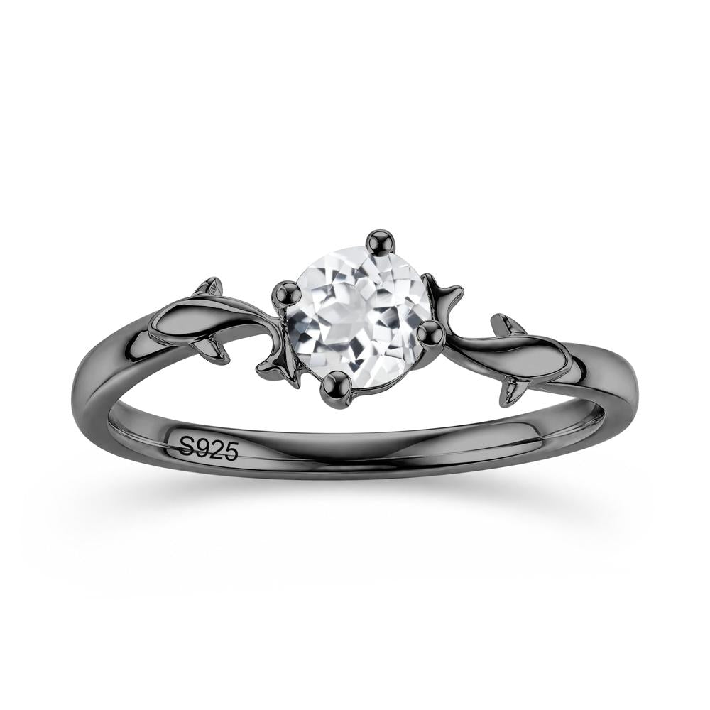 Solitaire Alexandrite Cute Fish Ring - LUO Jewelry #gemstone_White Topaz