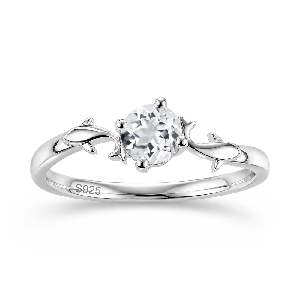Solitaire Alexandrite Cute Fish Ring - LUO Jewelry #gemstone_White Topaz