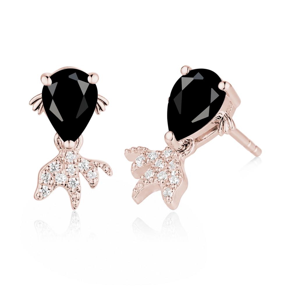Cute Goldfish Smoky Quartz Stud Earrings - LUO Jewelry #gemstone_Black Spinel