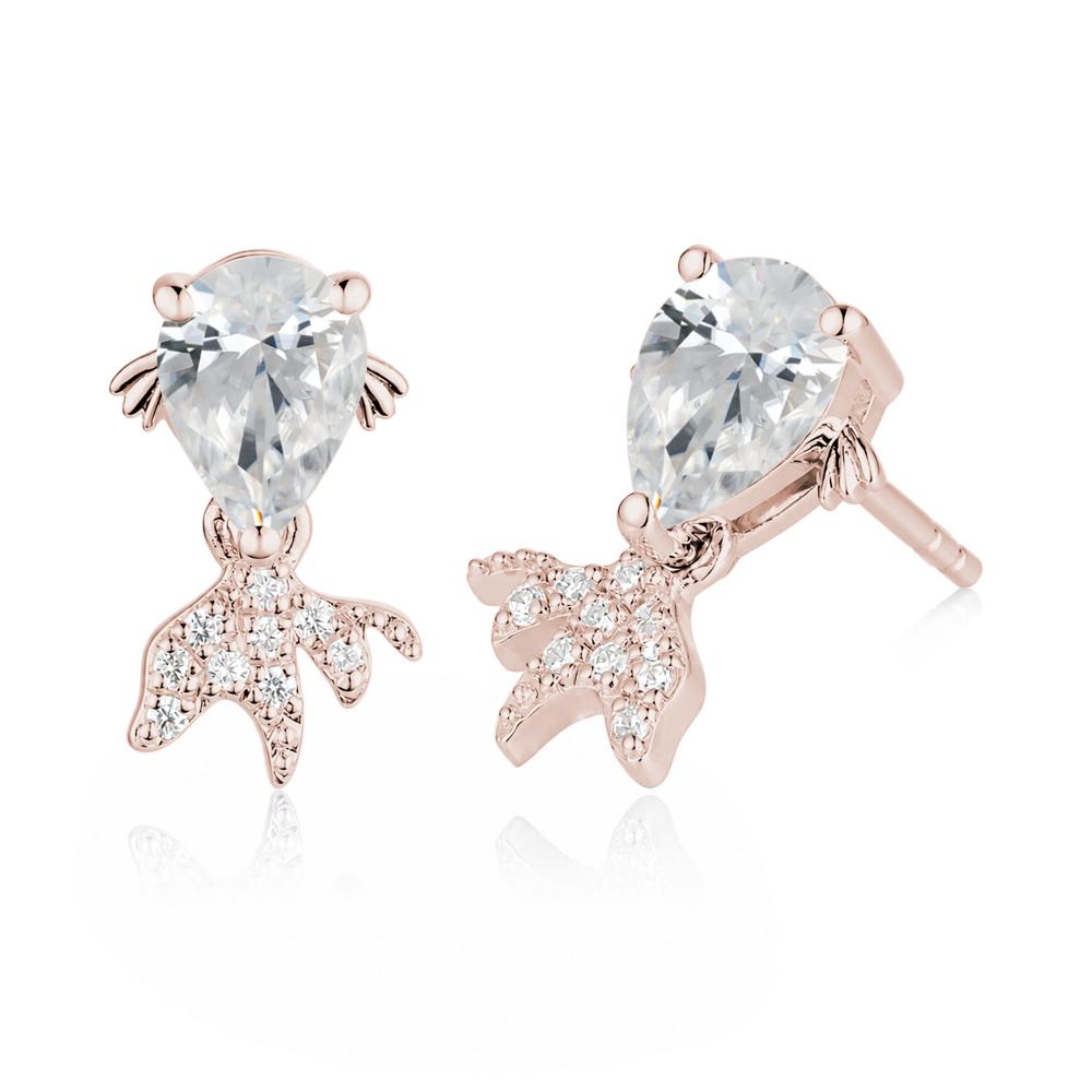 Cute Goldfish Smoky Quartz Stud Earrings - LUO Jewelry #gemstone_Cubic Zirconia