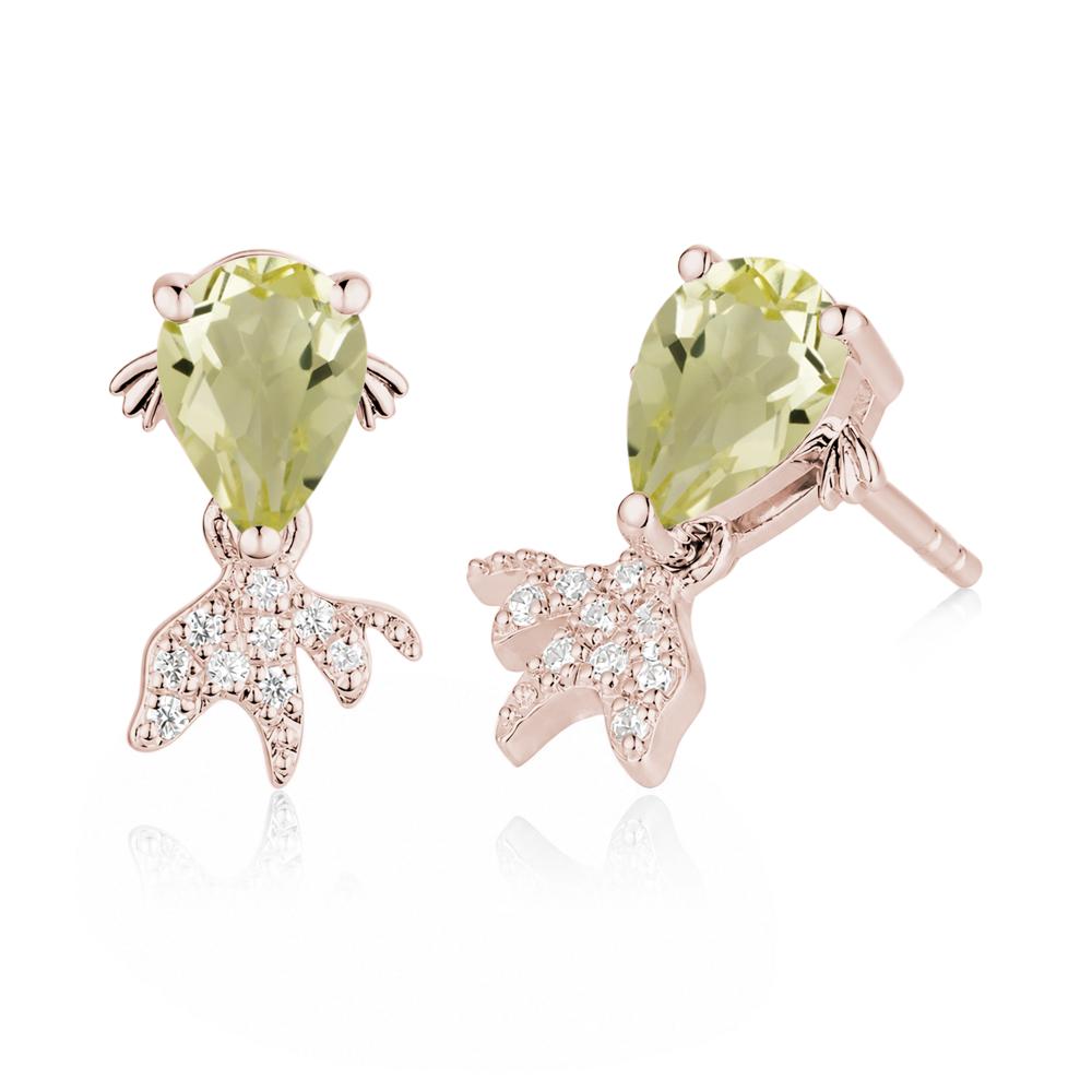 Cute Goldfish Smoky Quartz Stud Earrings - LUO Jewelry #gemstone_Lemon Quartz