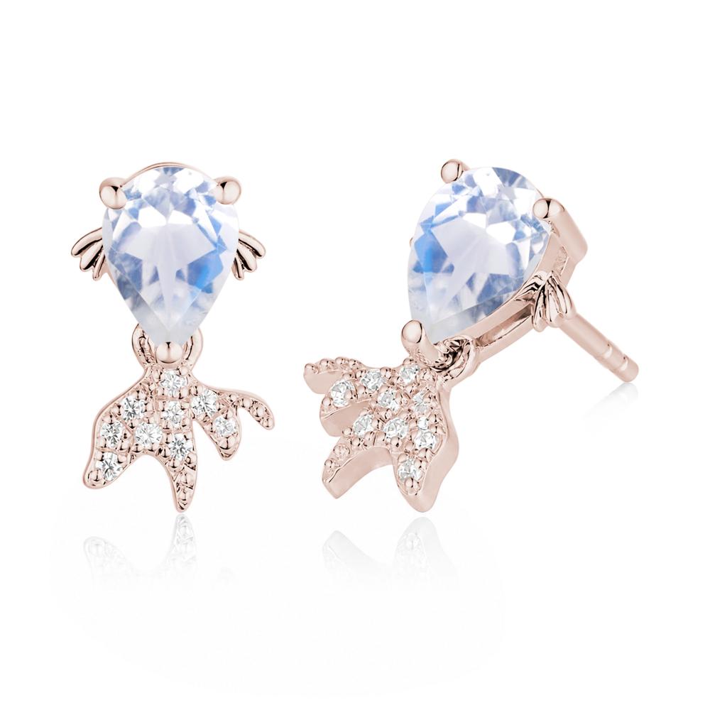 Cute Goldfish Smoky Quartz Stud Earrings - LUO Jewelry #gemstone_Moonstone
