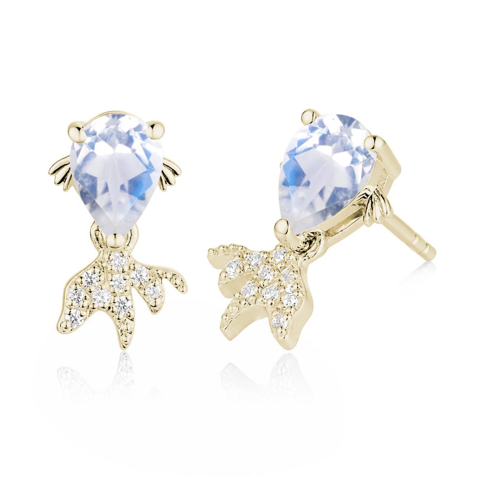 Cute Goldfish Smoky Quartz Stud Earrings - LUO Jewelry #gemstone_Moonstone