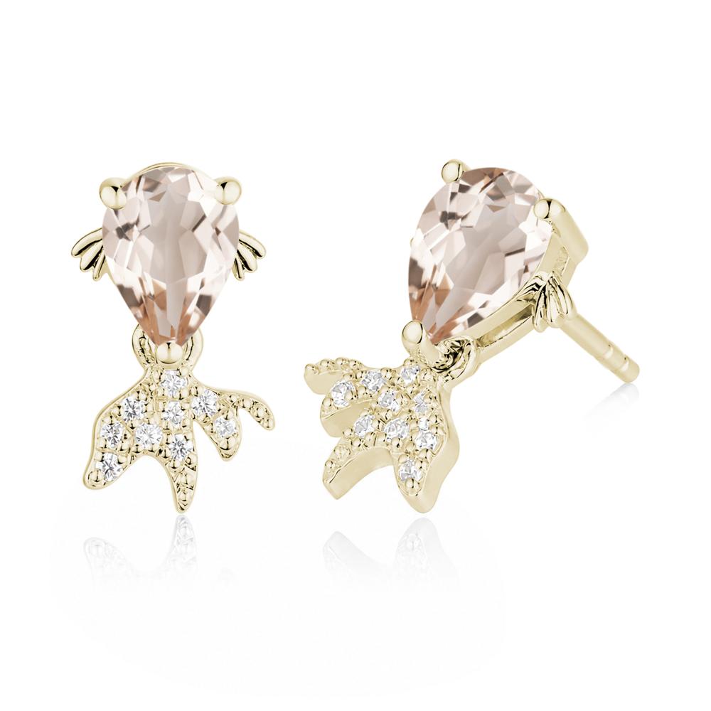 Cute Goldfish Smoky Quartz Stud Earrings - LUO Jewelry #gemstone_Morganite