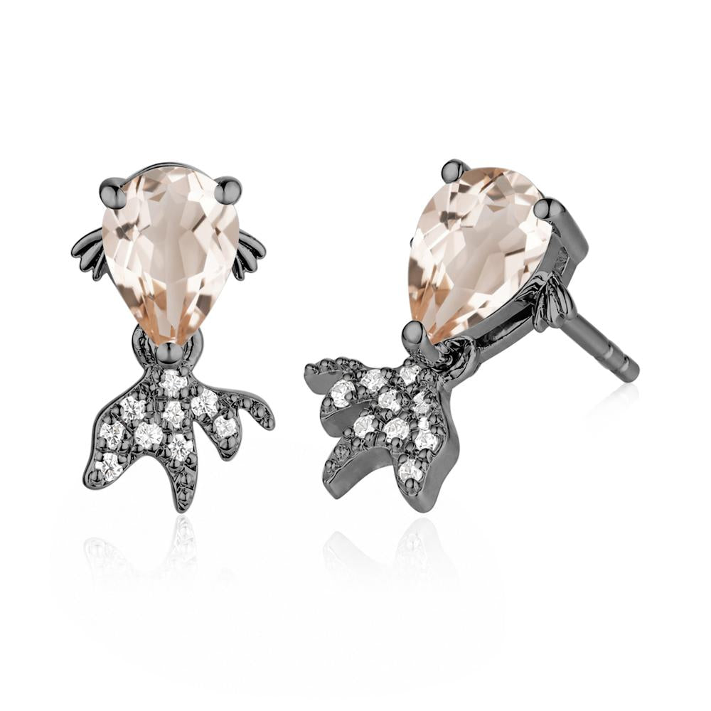 Cute Goldfish Smoky Quartz Stud Earrings - LUO Jewelry #gemstone_Morganite