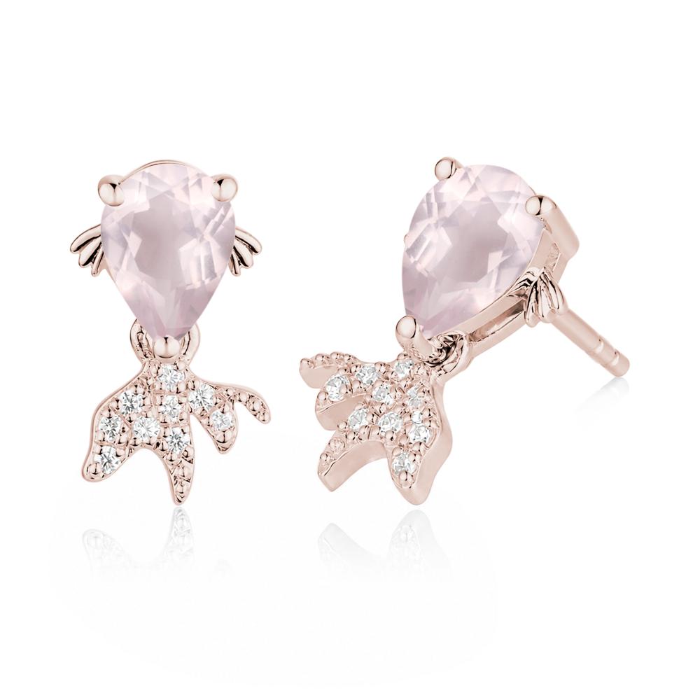 Cute Goldfish Smoky Quartz Stud Earrings - LUO Jewelry #gemstone_Rose Quartz