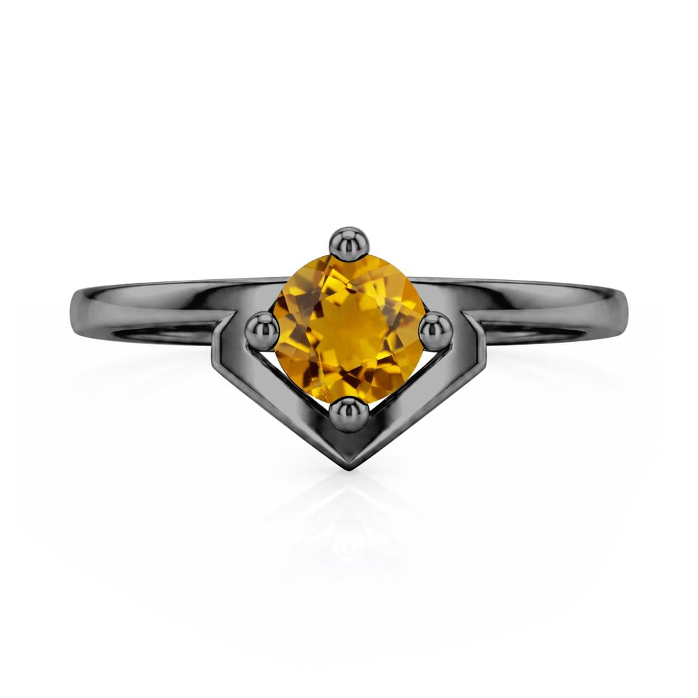 Simple Solitaire Round Shaped Alexandrite Ring - LUO Jewelry #gemstone_Citrine