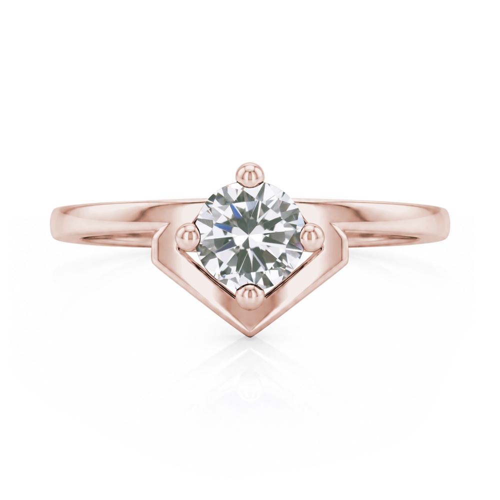 Simple Solitaire Round Shaped Alexandrite Ring - LUO Jewelry #gemstone_Cubic Zirconia