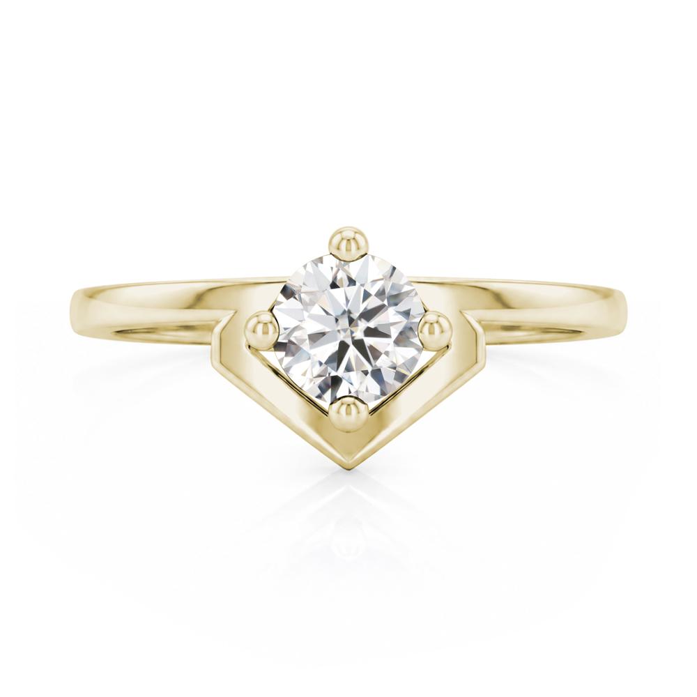 Simple Solitaire Round Shaped Alexandrite Ring - LUO Jewelry #gemstone_Moissanite