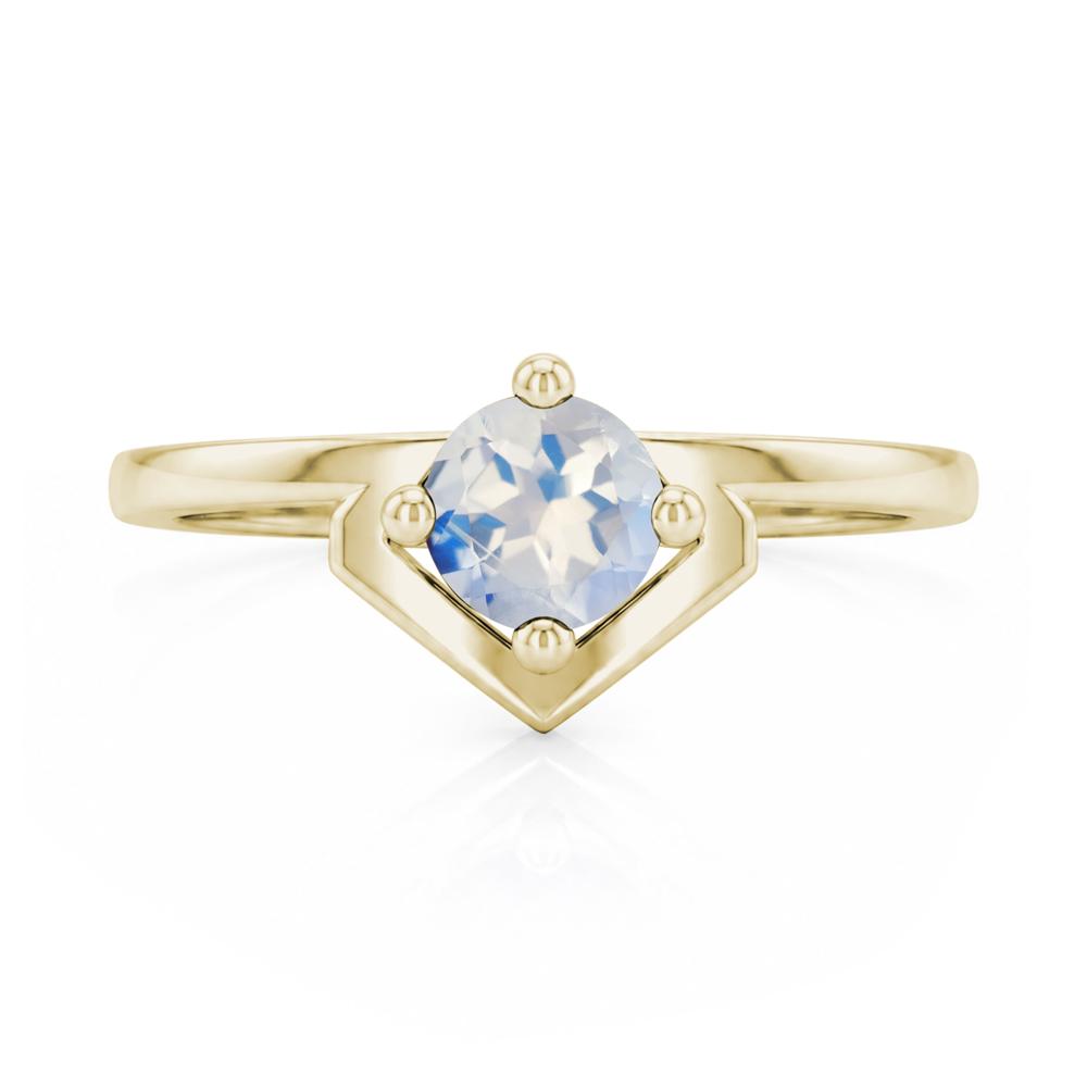 Simple Solitaire Round Shaped Alexandrite Ring - LUO Jewelry #gemstone_Moonstone