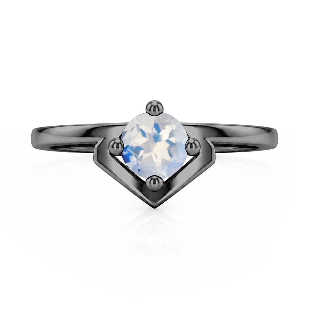 Simple Solitaire Round Shaped Alexandrite Ring - LUO Jewelry #gemstone_Moonstone