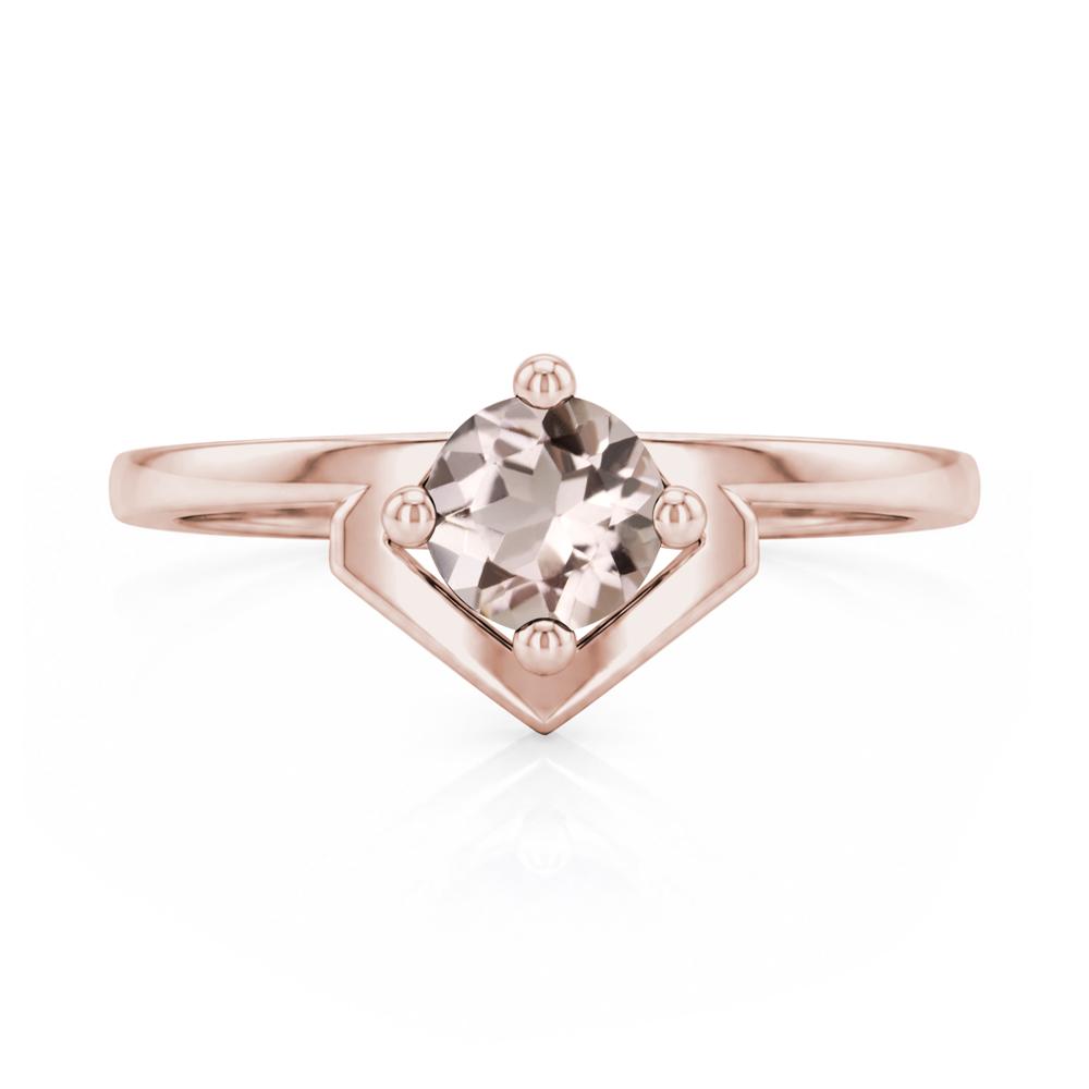 Simple Solitaire Round Shaped Alexandrite Ring - LUO Jewelry #gemstone_Morganite