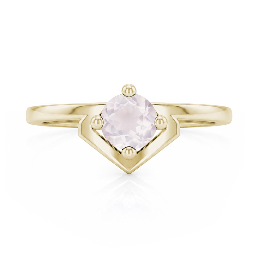 Simple Solitaire Round Shaped Alexandrite Ring - LUO Jewelry #gemstone_Rose Quartz