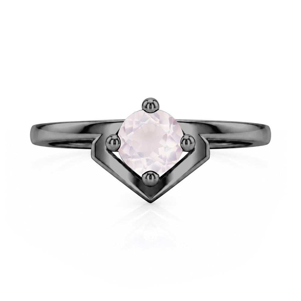 Simple Solitaire Round Shaped Alexandrite Ring - LUO Jewelry #gemstone_Rose Quartz