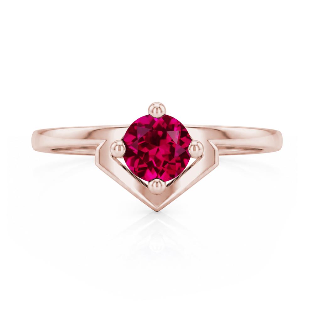 Simple Solitaire Round Shaped Alexandrite Ring - LUO Jewelry #gemstone_Ruby