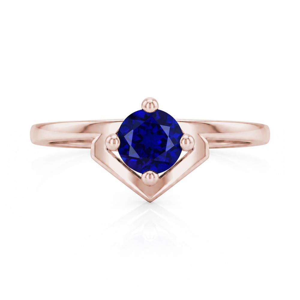 Simple Solitaire Round Shaped Alexandrite Ring - LUO Jewelry #gemstone_Sapphire