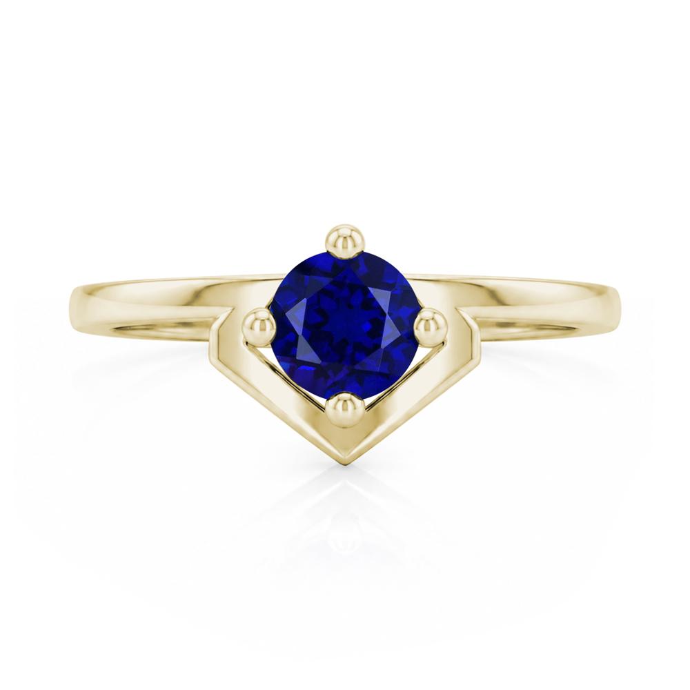 Simple Solitaire Round Shaped Alexandrite Ring - LUO Jewelry #gemstone_Sapphire