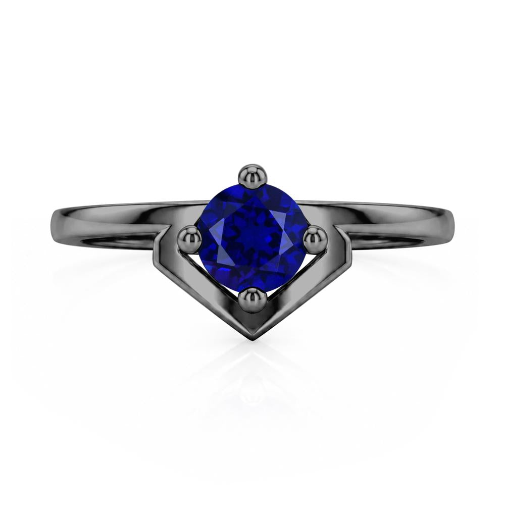 Simple Solitaire Round Shaped Alexandrite Ring - LUO Jewelry #gemstone_Sapphire