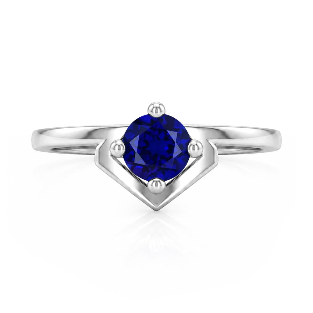 Simple Solitaire Round Shaped Alexandrite Ring - LUO Jewelry #gemstone_Sapphire