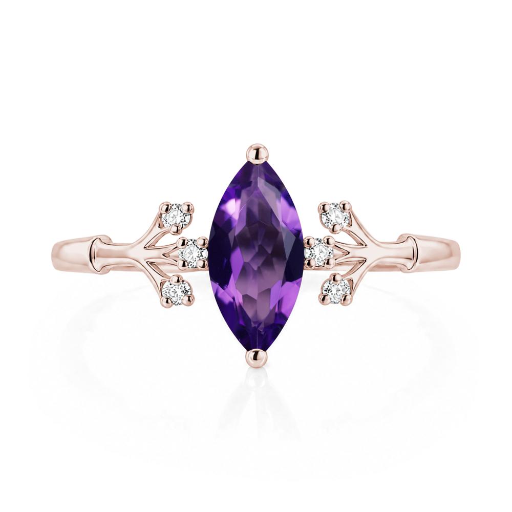 Marquise Cut Amethyst Branch Ring - LUO Jewelry #gemstone_Amethyst