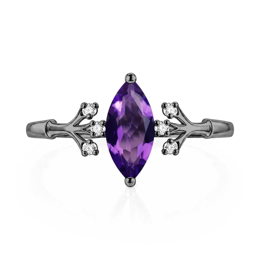 Marquise Cut Amethyst Branch Ring - LUO Jewelry #gemstone_Amethyst