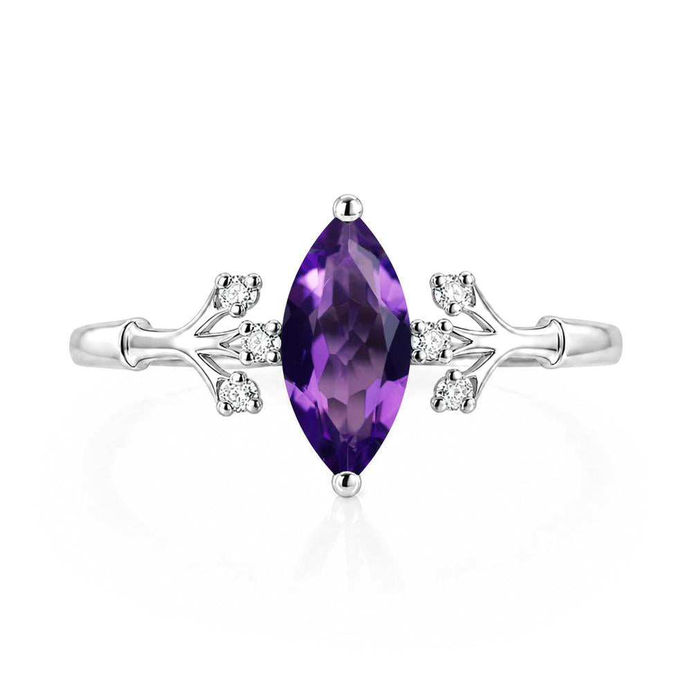 Marquise Cut Amethyst Branch Ring - LUO Jewelry #gemstone_Amethyst