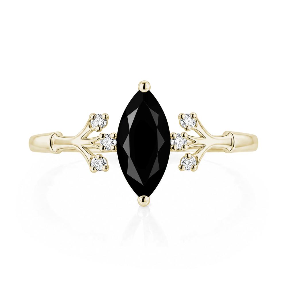 Marquise Cut Amethyst Branch Ring - LUO Jewelry #gemstone_Black Spinel
