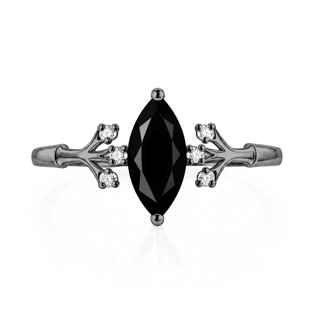 Marquise Cut Amethyst Branch Ring - LUO Jewelry #gemstone_Black Spinel