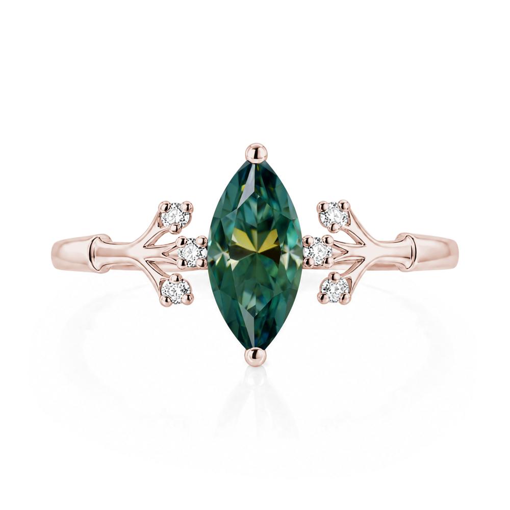 Marquise Cut Amethyst Branch Ring - LUO Jewelry #gemstone_Green Moissanite