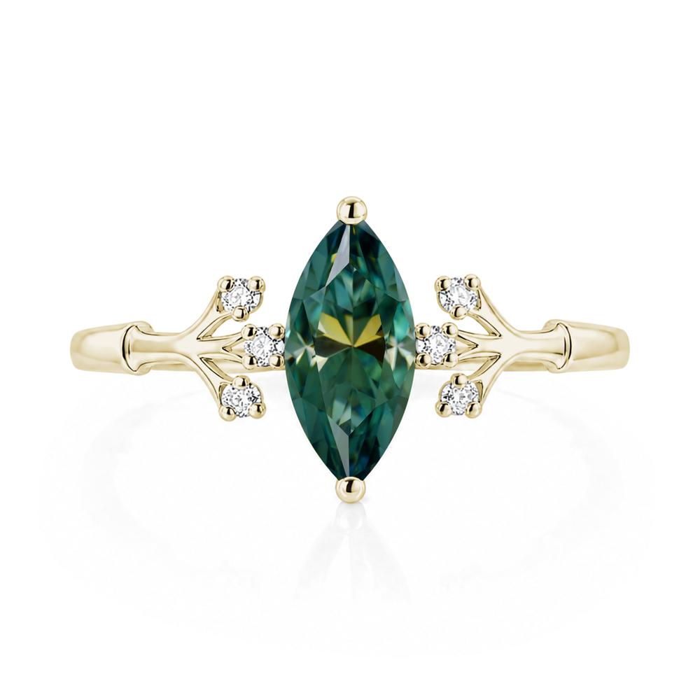 Marquise Cut Amethyst Branch Ring - LUO Jewelry #gemstone_Green Moissanite