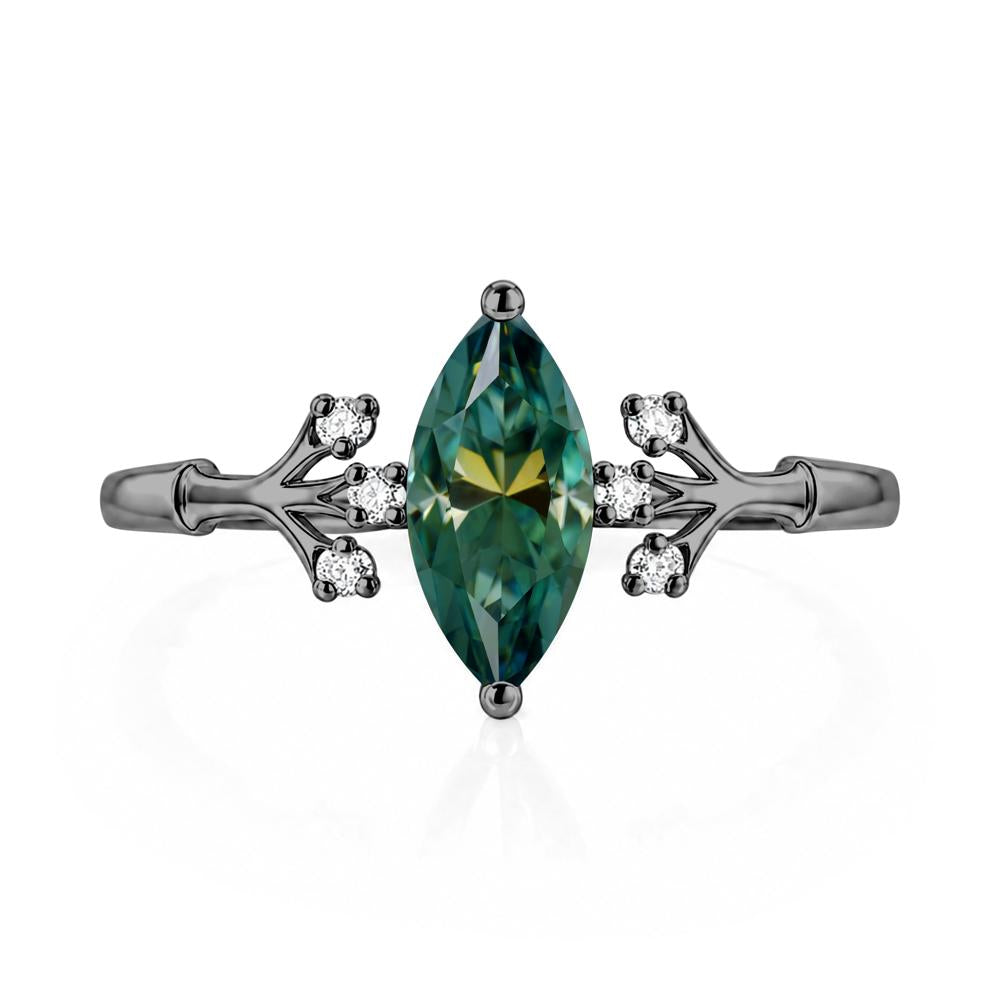 Marquise Cut Amethyst Branch Ring - LUO Jewelry #gemstone_Green Moissanite