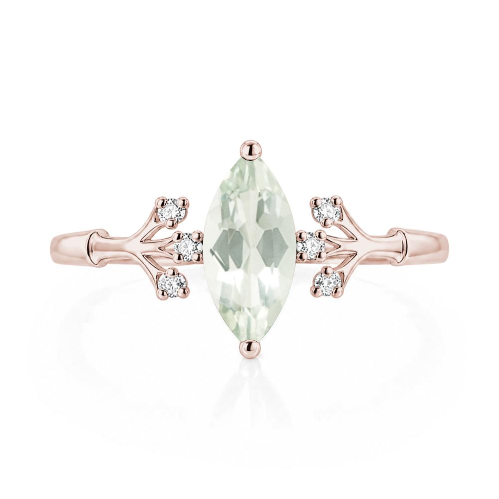 Marquise Cut Amethyst Branch Ring - LUO Jewelry #gemstone_Green Amethyst