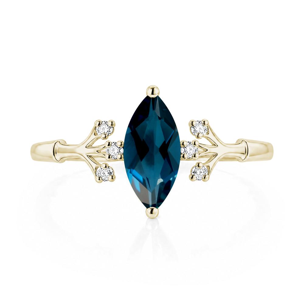Marquise Cut Amethyst Branch Ring - LUO Jewelry #gemstone_London Blue Topaz
