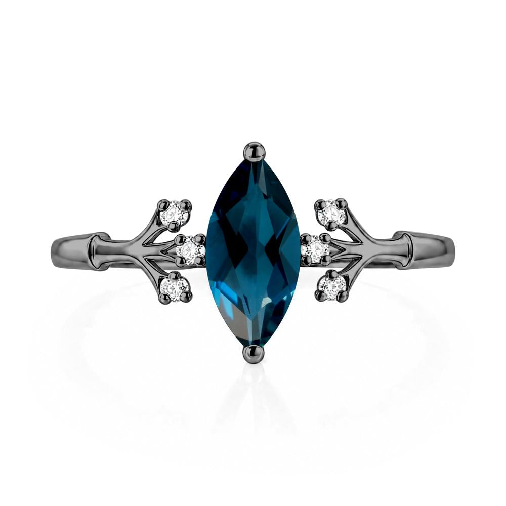 Marquise Cut Amethyst Branch Ring - LUO Jewelry #gemstone_London Blue Topaz