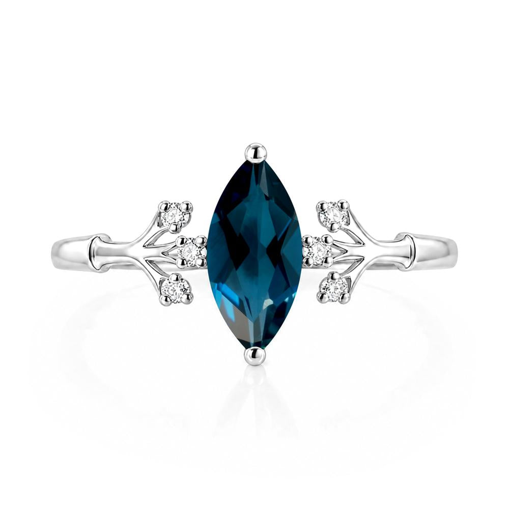 Marquise Cut Amethyst Branch Ring - LUO Jewelry #gemstone_London Blue Topaz