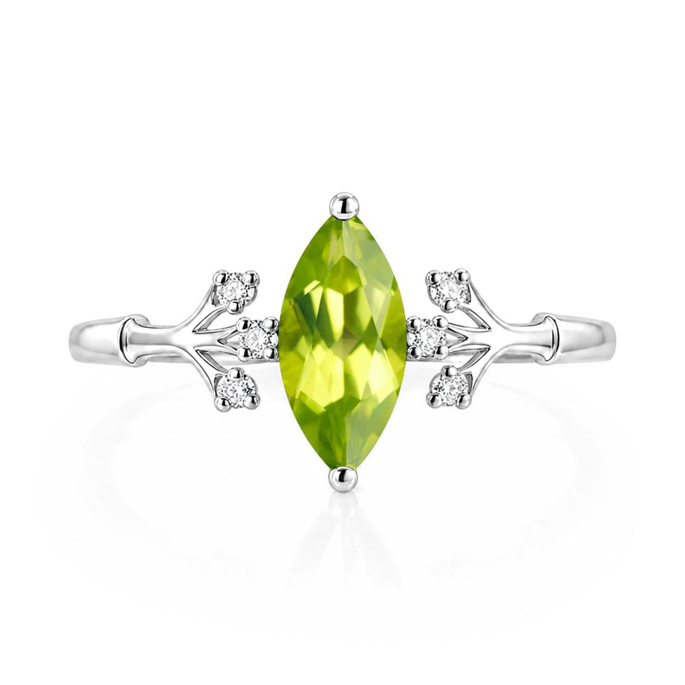 Marquise Cut Amethyst Branch Ring - LUO Jewelry #gemstone_Peridot