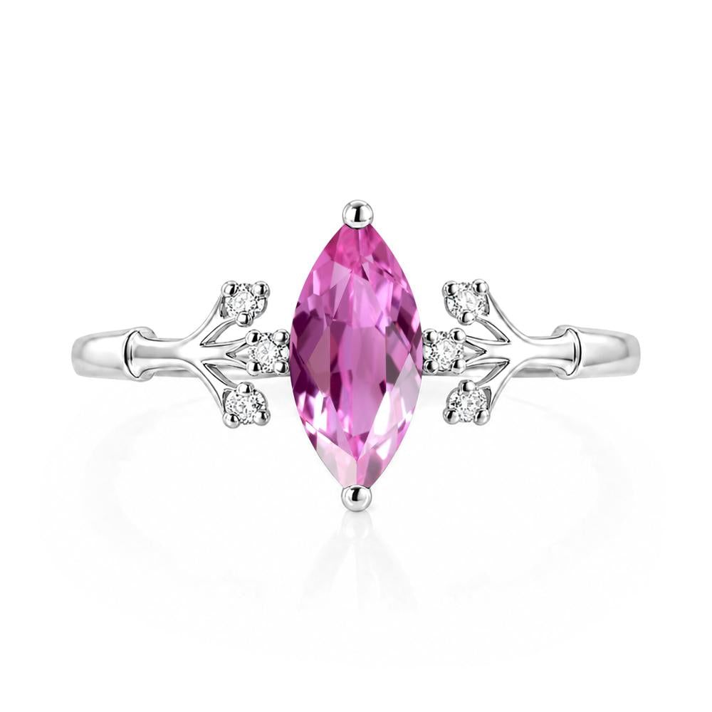 Marquise Cut Amethyst Branch Ring - LUO Jewelry #gemstone_Pink Sapphire
