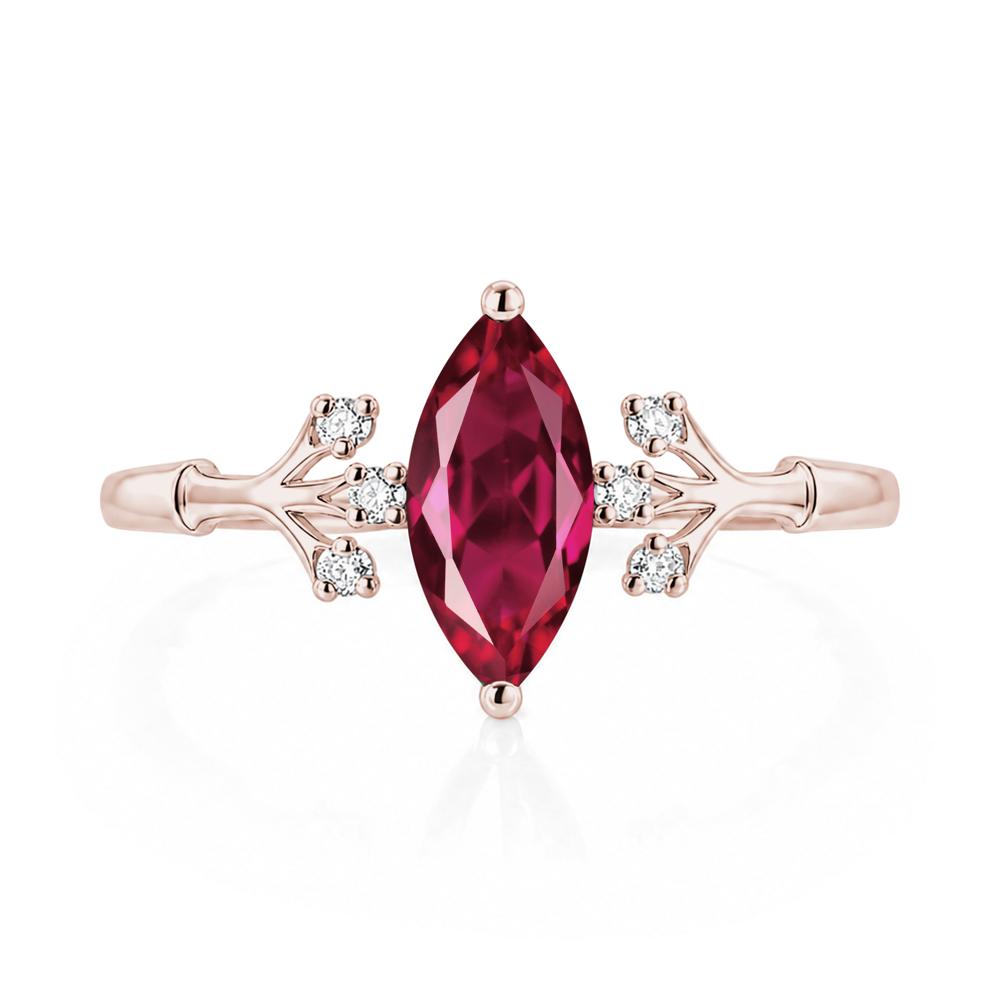 Marquise Cut Amethyst Branch Ring - LUO Jewelry #gemstone_Ruby