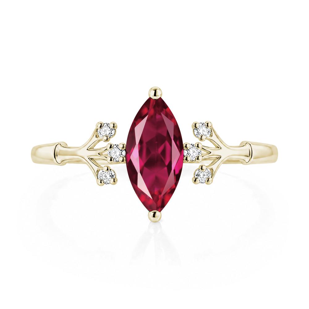 Marquise Cut Amethyst Branch Ring - LUO Jewelry #gemstone_Ruby