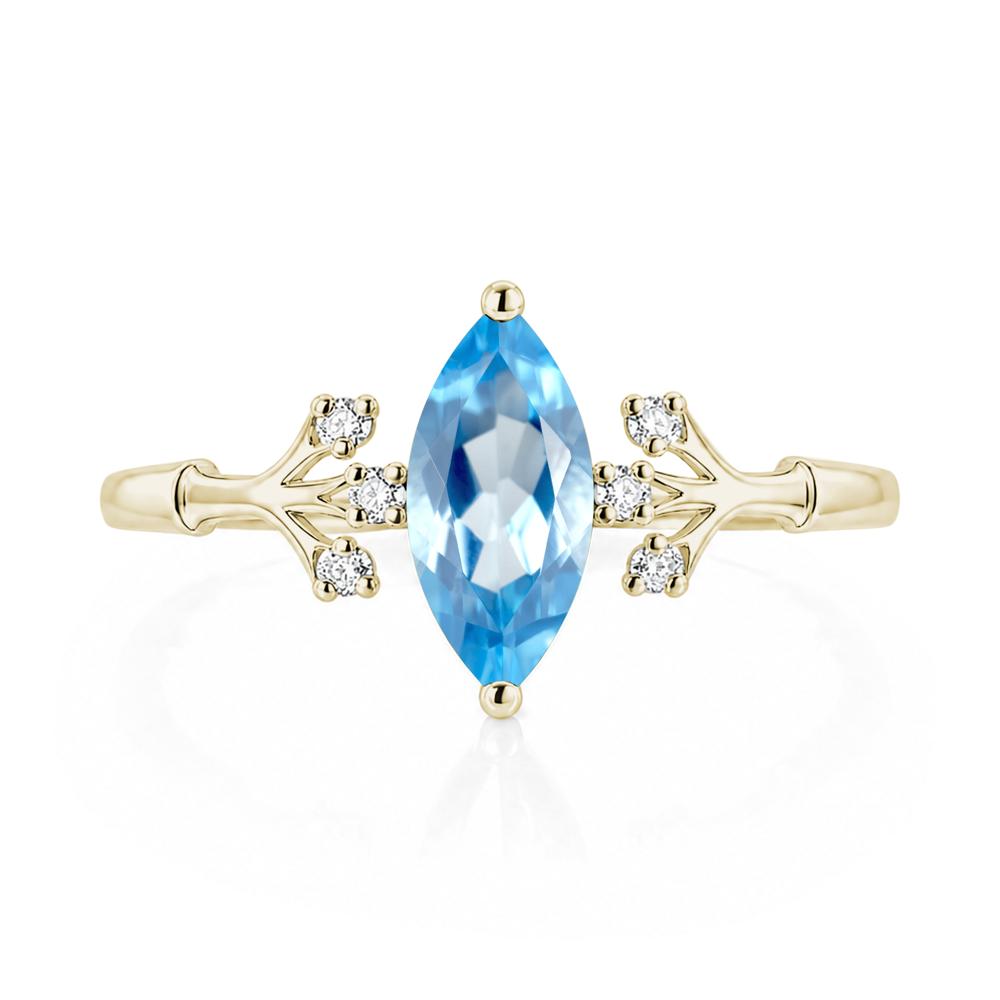 Marquise Cut Amethyst Branch Ring - LUO Jewelry #gemstone_Swiss Blue Topaz