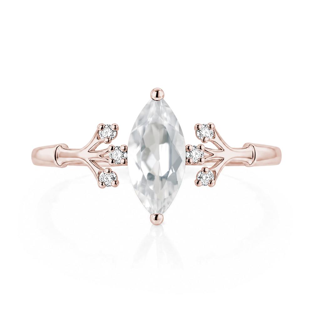 Marquise Cut Amethyst Branch Ring - LUO Jewelry #gemstone_White Topaz